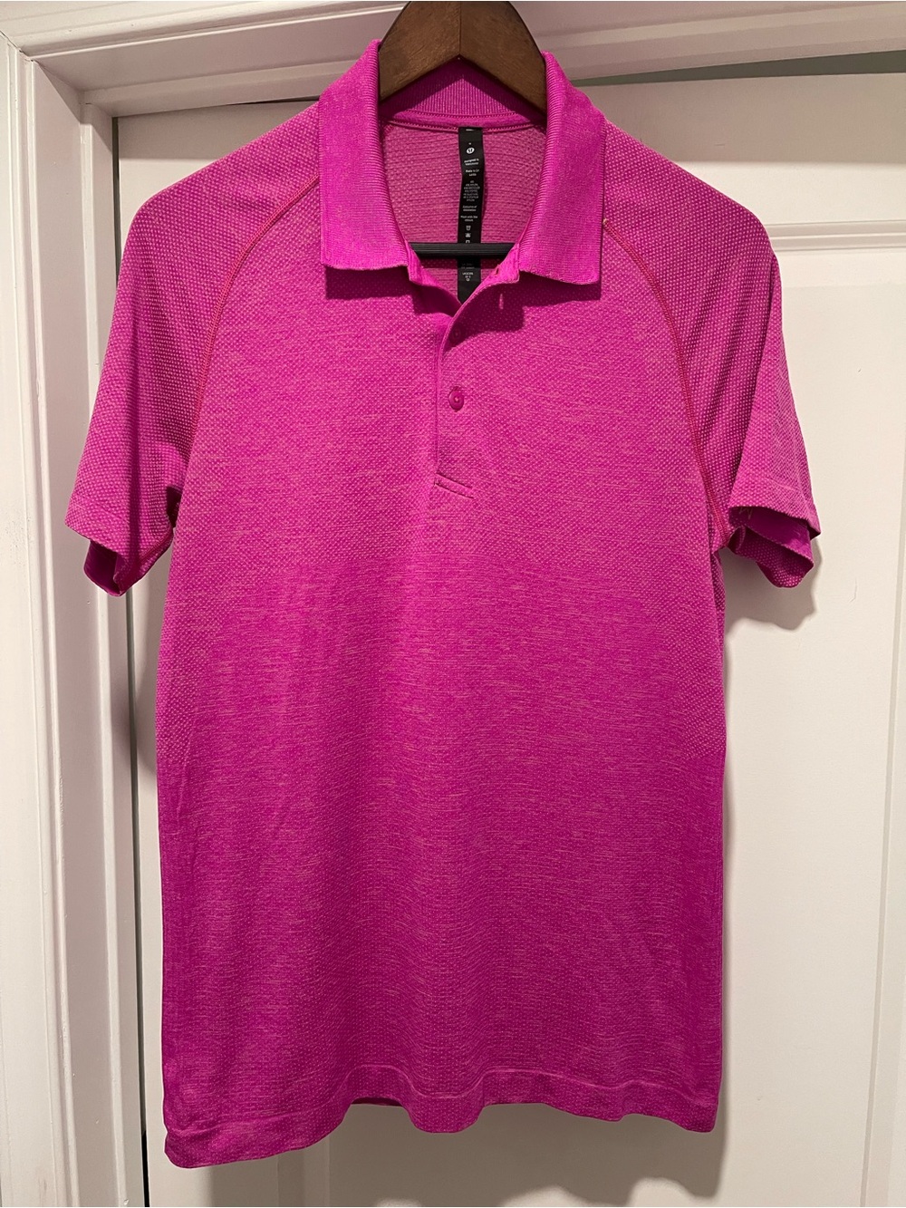 LULULEMON Exclusive Pink Metal Vent Tech Polo 2.0 Top Men's Size Small #LM3CS9S
